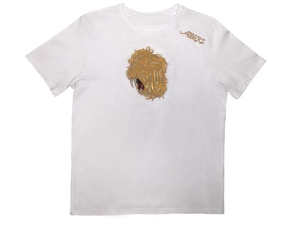 Golden Asferi lion embroidered Tee shirt